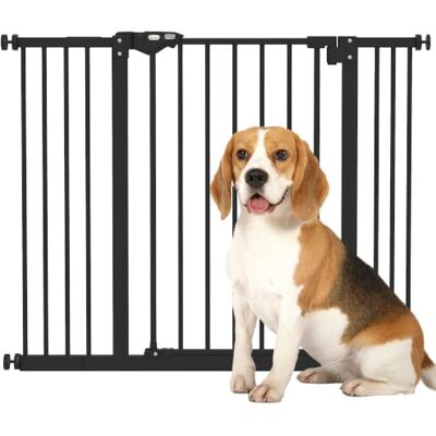 Pawhut Barrière à pression pour chien, fermeture auto, 74–100 cm, Noir Pawhut Barrière à pression pour chien, fermeture auto, 74–100 cm, Noir