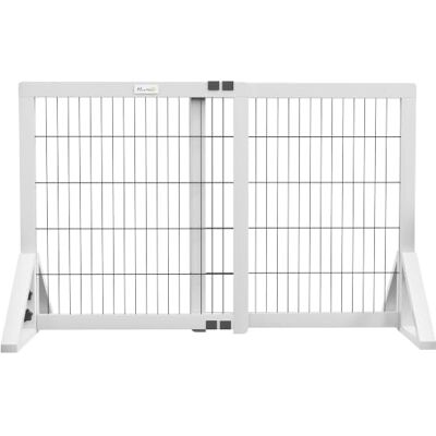 Pawhut Barrière de Sécurité pour Chien 2 Panneaux 63-106Lx44lx67H cm Blanc Barrière de Protection, Largeur Réglable, pour Escalier Porte Couloirs, Bois de Pin et Acier Pawhut Barrière de Sécurité pour Chien 2 Panneaux 63-106Lx44lx67H cm Blanc Barrière de Protection, Largeur Réglable, pour Escalier Porte Couloirs, Bois de Pin et Acier