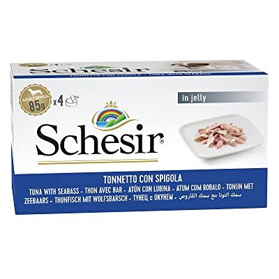 Schesir Dog Thon avec perche Nourriture humide pour chien 6 x 4 boîtes x 85 g Schesir Dog Thon avec perche Nourriture humide pour chien 6 x 4 boîtes x 85 g
