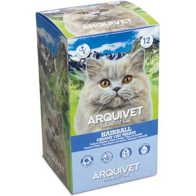 Arquivet Lot de 60 unités Friandises crémeuses au thon et au poulet pour chats Anti-boules de poils Friandises crémeuses pour chats Arquivet Lot de 60 unités Friandises crémeuses au thon et au poulet pour chats Anti-boules de poils Friandises crémeuses pour chats