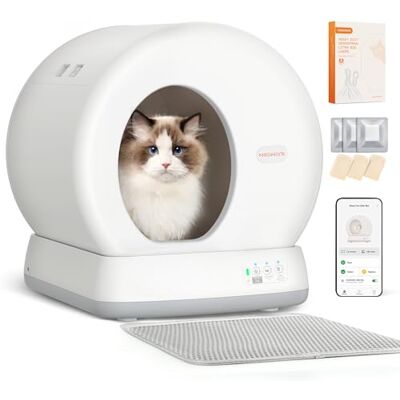 Meowant Litière chat autonettoyante, toilette automatique pour chats, anti-pincement, bac à litière fermée pour grands et multiples, contrôle de l'application, litière Robot, des odeurs avec tapis Meowant Litière chat autonettoyante, toilette automatique pour chats, anti-pincement, bac à litière fermée pour grands et multiples, contrôle de l'application, litière Robot, des odeurs avec tapis