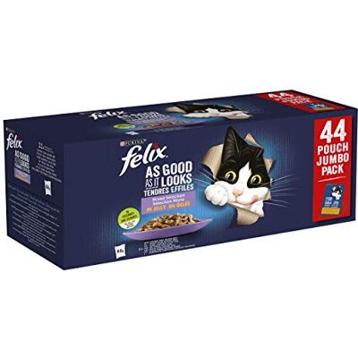 Felix Every Day Party Mix Nourriture humide pour chat Boeuf, poulet, saumon et thon 44 x 85 g (44 repas; 3,7kg) Felix Every Day Party Mix Nourriture humide pour chat Boeuf, poulet, saumon et thon 44 x 85 g (44 repas; 3,7kg)