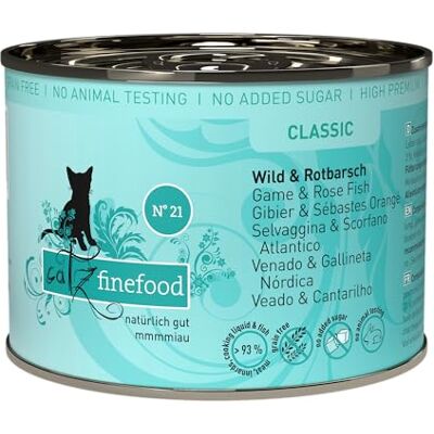 Catz finefood 6 x No. 21 Wild et rouge barsch 200 g, Nourriture humide, doublure chat Catz finefood 6 x No. 21 Wild et rouge barsch 200 g, Nourriture humide, doublure chat