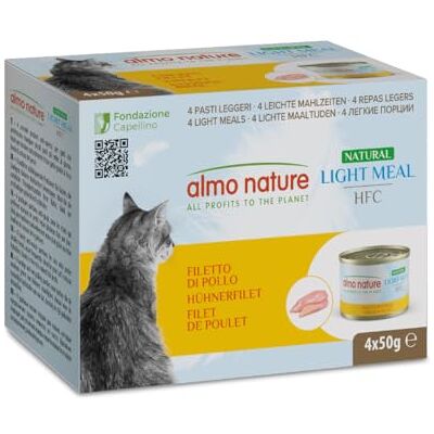 almo nature HFC Natural Light Meal Filet de Poulet – Nourriture Humide pour Chat Adulte: 4 boîtes de 50g almo nature HFC Natural Light Meal Filet de Poulet – Nourriture Humide pour Chat Adulte: 4 boîtes de 50g