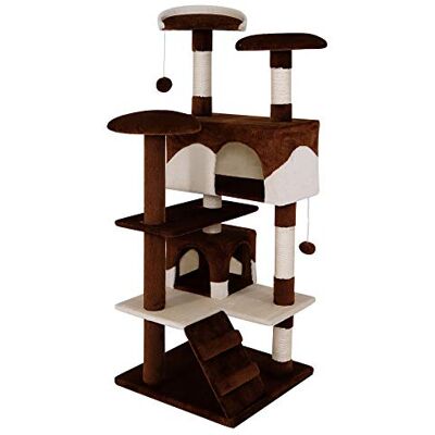 lionto Arbre à Chat Arbre à Grimper griffoir pour Chat Hauteur 130 cm, Marron/Beige lionto Arbre à Chat Arbre à Grimper griffoir pour Chat Hauteur 130 cm, Marron/Beige