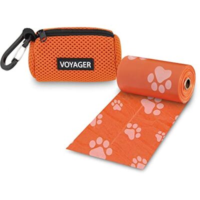 Best Pet Supplies DS01-ORW Lot de 15 sacs à déjections canines en maille réutilisable pour voyage, marche, parc et utilisation en extérieur, doux et durable avec clip – Orange Best Pet Supplies DS01-ORW Lot de 15 sacs à déjections canines en maille réutilisable pour voyage, marche, parc et utilisation en extérieur, doux et durable avec clip – Orange