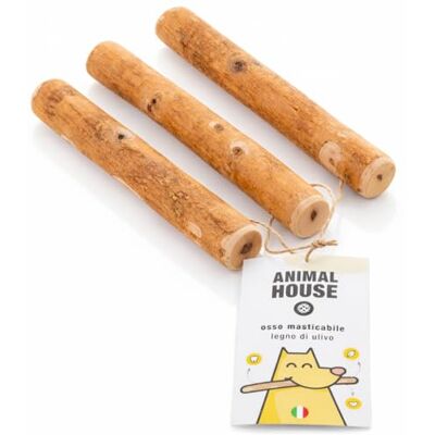Animal House Lot de 3 bois d'olivier pour chiens, mâchoire naturel de haute qualité, résistant, anti-stress, pour hygiène buccale, (12-15 cm, S) Animal House Lot de 3 bois d'olivier pour chiens, mâchoire naturel de haute qualité, résistant, anti-stress, pour hygiène buccale, (12-15 cm, S)