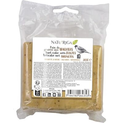 Riga NATU' Pain De Graisse Aux Arachides Nourriture Oiseaux Extérieur Recette Énergétique Renforce Système Immunitaire Idéal en Hiver 300G Riga NATU' Pain De Graisse Aux Arachides Nourriture Oiseaux Extérieur Recette Énergétique Renforce Système Immunitaire Idéal en Hiver 300G