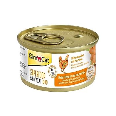 GimCat Superfood ShinyCat Duo Poulet aux carottes Aliment pour chats à base de filet juteux sans sucre ajouté pour chats adultes 24 boîtes (24 à 70 g) GimCat Superfood ShinyCat Duo Poulet aux carottes Aliment pour chats à base de filet juteux sans sucre ajouté pour chats adultes 24 boîtes (24 à 70 g)