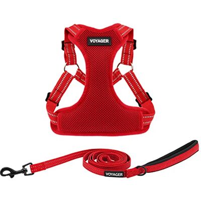 Best Pet Supplies Voyager Ensemble harnais réglable pour chien avec bandes réfléchissantes pour la marche, gilet intégral anti-traction avec anneau en D pour laisse, respirant par toutes saisons, Best Pet Supplies Voyager Ensemble harnais réglable pour chien avec bandes réfléchissantes pour la marche, gilet intégral anti-traction avec anneau en D pour laisse, respirant par toutes saisons,