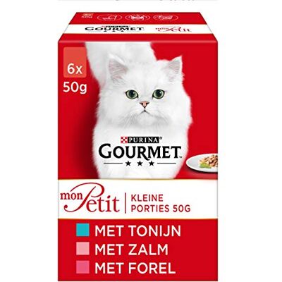 Gourmet Mon Petit Intense Poissons Sélection Aliments pour chats, Nourriture humide au thon, Saumon ou truite en Sauce 6x50g Gourmet Mon Petit Intense Poissons Sélection Aliments pour chats, Nourriture humide au thon, Saumon ou truite en Sauce 6x50g