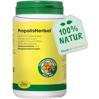 cdVet PropolisHerbal 190 g Complément alimentaire pour chiens, chats, rongeurs, chevaux et animaux domestiques par flavanoïdes et oligo-éléments cdVet PropolisHerbal 190 g Complément alimentaire pour chiens, chats, rongeurs, chevaux et animaux domestiques par flavanoïdes et oligo-éléments