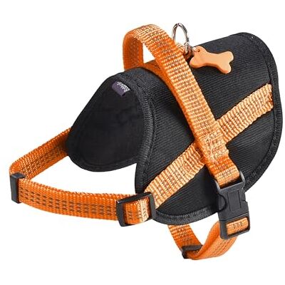 Bobby Easy Safe Harnais pour chien avec médaille Taille XXS en nylon réfléchissant avec couvre-manteau, fermeture à boucle réglable, orange, taille tour de poitrine 27-34 cm Bobby Easy Safe Harnais pour chien avec médaille Taille XXS en nylon réfléchissant avec couvre-manteau, fermeture à boucle réglable, orange, taille tour de poitrine 27-34 cm