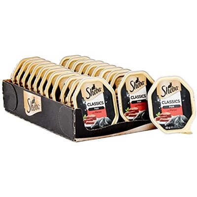 Sheba Paté Classics Nourriture pour Chat avec Boeuf 22 bacs de 85 g Total 1870 g Sheba Paté Classics Nourriture pour Chat avec Boeuf 22 bacs de 85 g Total 1870 g