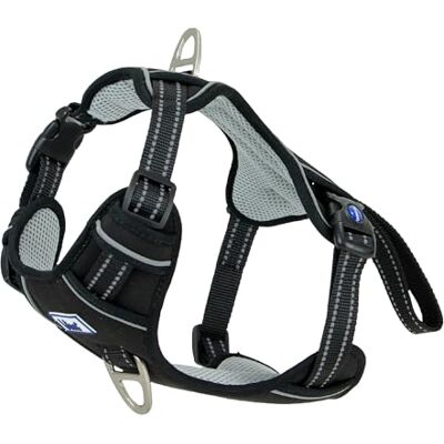 Ancol Viva Harnais d'exercice et de voyage pour chien Noir – Accessoire confortable pour animal de compagnie avec poitrine rembourrée et 2 clips pour laisse – Taille M 45–65 cm Ancol Viva Harnais d'exercice et de voyage pour chien Noir – Accessoire confortable pour animal de compagnie avec poitrine rembourrée et 2 clips pour laisse – Taille M 45–65 cm