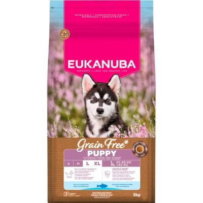 Eukanuba Nourriture pour chiot sans céréales avec poisson pour grandes races Nourriture sèche de qualité supérieure sans céréales pour chien junior 3 kg Eukanuba Nourriture pour chiot sans céréales avec poisson pour grandes races Nourriture sèche de qualité supérieure sans céréales pour chien junior 3 kg