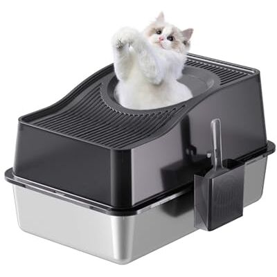 GarveeMore Litiere pour Chat Acier Inoxydable, XXL Bac à Litière Fermé pour Chat,Ouverture en Haut Contrôle des Odeurs, Anti-Fuite avec Amovible Maisons de Toilette pour Chats,60x40x34.5cm,Noir GarveeMore Litiere pour Chat Acier Inoxydable, XXL Bac à Litière Fermé pour Chat,Ouverture en Haut Contrôle des Odeurs, Anti-Fuite avec Amovible Maisons de Toilette pour Chats,60x40x34.5cm,Noir