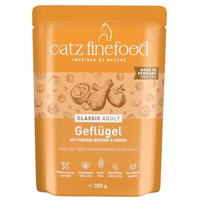 Catz finefood Nourriture humide classique n° 3 pour chat Sans céréales ni sucre Haute teneur en viande 6 sachets de 300 g Catz finefood Nourriture humide classique n° 3 pour chat Sans céréales ni sucre Haute teneur en viande 6 sachets de 300 g