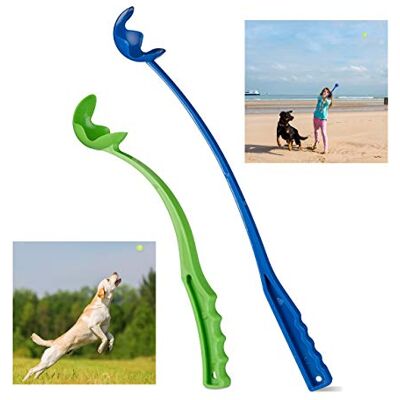 Relaxdays Lot de 2 lanceurs de balle pour chien Pour balles de tennis, jouets pour chien Bleu/vert Relaxdays Lot de 2 lanceurs de balle pour chien Pour balles de tennis, jouets pour chien Bleu/vert