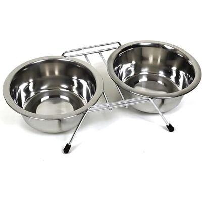 PARENCE . Lot de 2 petits bols en acier inoxydable pour animaux de compagnie Support antidérapant avec pieds en caoutchouc Petits chiens et chats 11 cm de diamètre PARENCE . Lot de 2 petits bols en acier inoxydable pour animaux de compagnie Support antidérapant avec pieds en caoutchouc Petits chiens et chats 11 cm de diamètre
