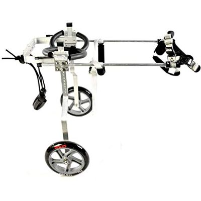 NEDOES Fauteuil roulant réglable en aluminium pour chien, 2 roues, placage de couleur, pour la rééducation des pattes arrière des chiens NEDOES Fauteuil roulant réglable en aluminium pour chien, 2 roues, placage de couleur, pour la rééducation des pattes arrière des chiens