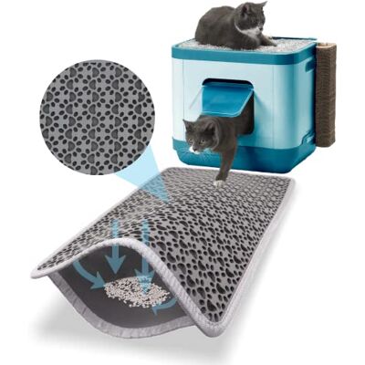 BAZERGA Tapis Litière Chat pour Bac à Litière Chat et Maison de Toilette Chat, 38-61 cm, Imperméable Non Toxique, Double Couche%100 EVA en Patte du Chat(38-61 cm, Gris) BAZERGA Tapis Litière Chat pour Bac à Litière Chat et Maison de Toilette Chat, 38-61 cm, Imperméable Non Toxique, Double Couche%100 EVA en Patte du Chat(38-61 cm, Gris)