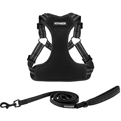 Best Pet Supplies Voyager Ensemble harnais réglable pour chien avec bandes réfléchissantes pour la marche, gilet intégral anti-traction avec anneau en D pour laisse, respirant toutes saisons, harnais Best Pet Supplies Voyager Ensemble harnais réglable pour chien avec bandes réfléchissantes pour la marche, gilet intégral anti-traction avec anneau en D pour laisse, respirant toutes saisons, harnais