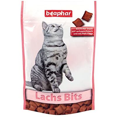 Beaphar Embouts de saumon Pour chats Soutient naturellement la sortie des poils avalés Collations pour chat 1 paquet (1 x 150 g) Beaphar Embouts de saumon Pour chats Soutient naturellement la sortie des poils avalés Collations pour chat 1 paquet (1 x 150 g)
