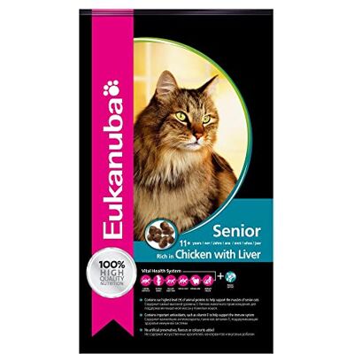 Eukanuba – Croquettes Premium pour Chat Senior Alimentation 100% Complète et Equilibrée Riche en Riz – Au Poulet Frais – L-carnitine – Sans OGM, Sans Blé Sac refermable – 2kg Eukanuba – Croquettes Premium pour Chat Senior Alimentation 100% Complète et Equilibrée Riche en Riz – Au Poulet Frais – L-carnitine – Sans OGM, Sans Blé Sac refermable – 2kg