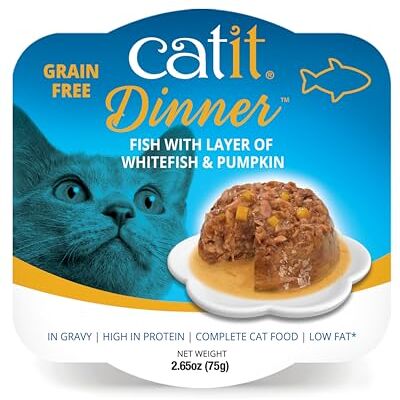Catit Dinner Poisson saveur pesacado blanc et citrouille 80 g Catit Dinner Poisson saveur pesacado blanc et citrouille 80 g