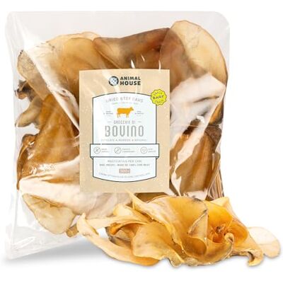 Animal House Friandise Chien BARF Naturelle – Oreilles de Bœuf Séchées, Snack Séché Riche en Protéines (500 g, OREILLES DE BŒUF) Animal House Friandise Chien BARF Naturelle – Oreilles de Bœuf Séchées, Snack Séché Riche en Protéines (500 g, OREILLES DE BŒUF)