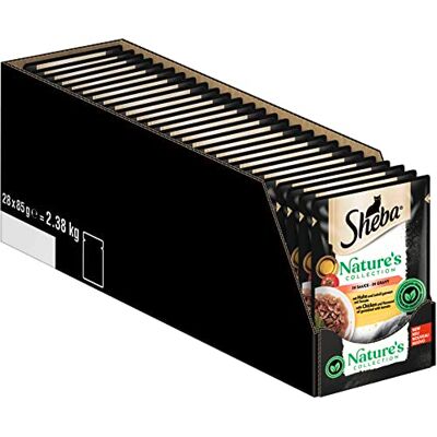 Sheba Nature's Collection in Sauce – Nourriture humide pour chat de qualité supérieure avec poulet dans un sachet portion – 28 x 85 g Sheba Nature's Collection in Sauce – Nourriture humide pour chat de qualité supérieure avec poulet dans un sachet portion – 28 x 85 g