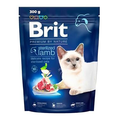 Brit Premium Nourriture sèche pour chats stérilisés Agneau 300 g Nourriture d'agneau stérilisée pour chats : soutient les voies urinaires, l'équilibre du pH, la digestion, le poids Brit Premium Nourriture sèche pour chats stérilisés Agneau 300 g Nourriture d'agneau stérilisée pour chats : soutient les voies urinaires, l'équilibre du pH, la digestion, le poids