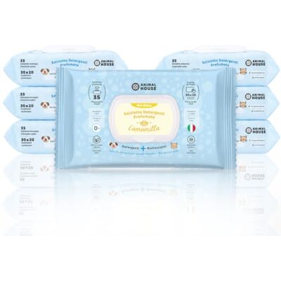 Animal House Lingettes à la Camomille 350 unités pour Chiens et Chats, Lingettes Nettoyantes Parfumées, Humides et Rafraîchissantes, Hypoallergéniques, Fibres d’Origine Végétale, Fabriquées en Italie Animal House Lingettes à la Camomille 350 unités pour Chiens et Chats, Lingettes Nettoyantes Parfumées, Humides et Rafraîchissantes, Hypoallergéniques, Fibres d’Origine Végétale, Fabriquées en Italie