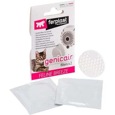 Ferplast Filtre de rechange pour litière électronique pour chat GENICAIR, remplacement avec 2 filtres, parfum féline Breeze à la bergamote Capture et élimine les mauvaises odeurs Ferplast Filtre de rechange pour litière électronique pour chat GENICAIR, remplacement avec 2 filtres, parfum féline Breeze à la bergamote Capture et élimine les mauvaises odeurs