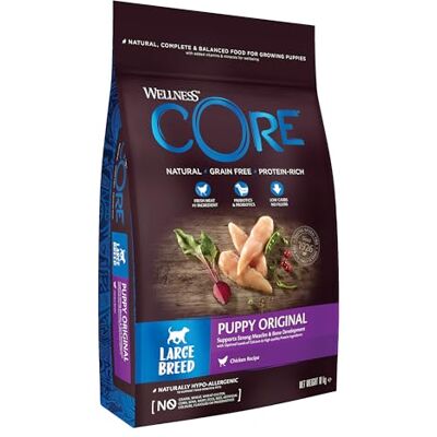 Wellness CORE Chiot 10 kg, Poulet – Croquettes Pour Grands Chiots, Sans Céréales, Naturelles, Hypoallergénique, Riche en protéines, À Haute Teneur en Viande, Développe Yeux & Cerveau Wellness CORE Chiot 10 kg, Poulet – Croquettes Pour Grands Chiots, Sans Céréales, Naturelles, Hypoallergénique, Riche en protéines, À Haute Teneur en Viande, Développe Yeux & Cerveau