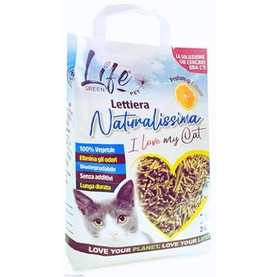 LifeGreen Litière naturelle pour chat 2 kg citron, avec fibre de pois et amidon de maïs, végétal, biodégradable, aggglomérant, 3,8L, élimine les odeurs LifeGreen Litière naturelle pour chat 2 kg citron, avec fibre de pois et amidon de maïs, végétal, biodégradable, aggglomérant, 3,8L, élimine les odeurs