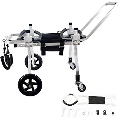 MAXWXB Fauteuil roulant pour chien avec 4 roues réglables pour animaux handicapés membres antérieurs membres postérieurs scooter personnes âgées puissance pour petit chien moyen avec accessoires de sangle 1 MAXWXB Fauteuil roulant pour chien avec 4 roues réglables pour animaux handicapés membres antérieurs membres postérieurs scooter personnes âgées puissance pour petit chien moyen avec accessoires de sangle 1