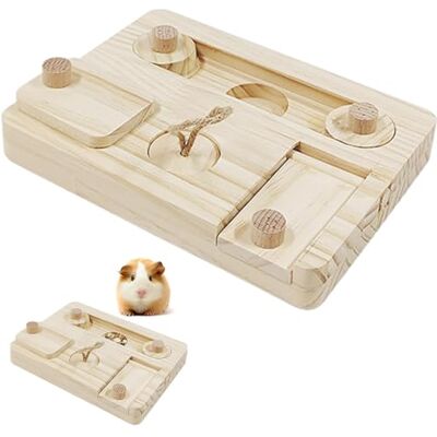 VIVIIHOO Accessoires de cochon d'Inde, Jouet en Bois pour Hamster 6 en 1 adapté à la recherche de nourriture, jouet interactif et sûr pour petits animaux en tribus naturelles pour lapins, chinchillas, hamsters VIVIIHOO Accessoires de cochon d'Inde, Jouet en Bois pour Hamster 6 en 1 adapté à la recherche de nourriture, jouet interactif et sûr pour petits animaux en tribus naturelles pour lapins, chinchillas, hamsters