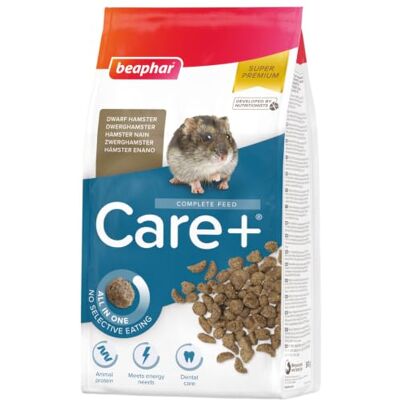 Beaphar Care+ Aliment Super Premium Nourriture pour hamster nain 500 g Haute valeur énergétique Usure des dents et sans sucre ajouté Alimentation extrudée Beaphar Care+ Aliment Super Premium Nourriture pour hamster nain 500 g Haute valeur énergétique Usure des dents et sans sucre ajouté Alimentation extrudée