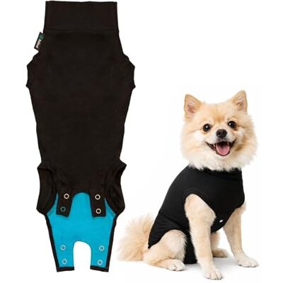 Combinaison de récupération pour chien - Noir - 33-42cm - Protection post-opératoire Combinaison de récupération pour chien - Noir - 33-42cm - Protection post-opératoire