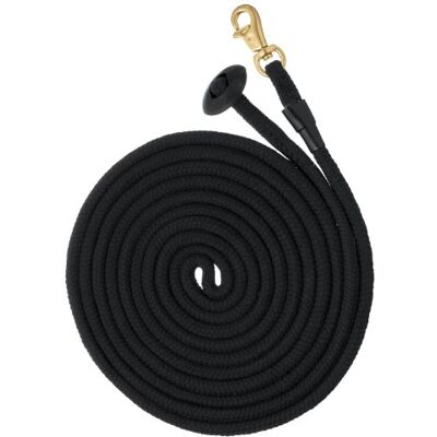 Tough 1 Ligne de longe en coton roulé avec bouton-pression en laiton massif, noir Tough 1 Ligne de longe en coton roulé avec bouton-pression en laiton massif, noir