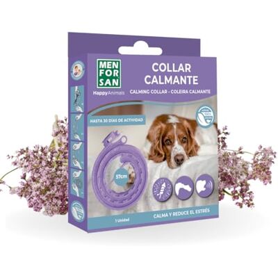 MENFORSAN Collier apaisant pour chien, réduit le stress, longueur 57 cm réglable, lilas MENFORSAN Collier apaisant pour chien, réduit le stress, longueur 57 cm réglable, lilas