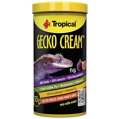 Tropical GECKO CREAM FIG 250ML / 125G Aliment aux figues pour Geckos ciliés et autres lézards Tropical GECKO CREAM FIG 250ML / 125G Aliment aux figues pour Geckos ciliés et autres lézards