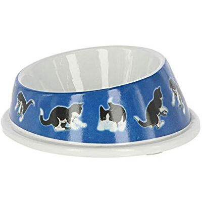 Distributeur d'eau et nourriture pour chats KERBL - Bleu - 140ml - Mélamine Distributeur d'eau et nourriture pour chats KERBL - Bleu - 140ml - Mélamine