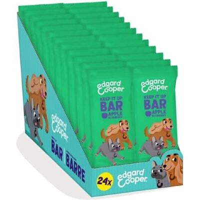 Edgard & Cooper Friandises naturelles – Barre d'aventure – Pomme – (24 x 30 g), sans céréales, sans céréales, récompenses pour chiens végétaliens, collations pour dressage remplies de fruits frais Edgard & Cooper Friandises naturelles – Barre d'aventure – Pomme – (24 x 30 g), sans céréales, sans céréales, récompenses pour chiens végétaliens, collations pour dressage remplies de fruits frais