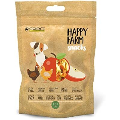 Croci Happy Farm Prix à mâcher pour chiens Snack chien naturel avec légumes Poulet et pomme 80 g Croci Happy Farm Prix à mâcher pour chiens Snack chien naturel avec légumes Poulet et pomme 80 g