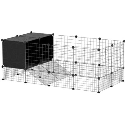 Pawhut Enclos pour Petits Animaux, Cage à Lapin modulable, 31 Panneaux avec niches surélevées, Parc clôture pour Animaux domestiques intérieur pour cochons d'Inde, Lapins, hérissons, en Acier, Noir Pawhut Enclos pour Petits Animaux, Cage à Lapin modulable, 31 Panneaux avec niches surélevées, Parc clôture pour Animaux domestiques intérieur pour cochons d'Inde, Lapins, hérissons, en Acier, Noir