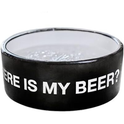 Fisura – Abreuvoir pour chien original "where is my beer?". Abreuvoir en céramique noire. Abreuvoir de 750 ml pour chiens de taille moyenne et grande. Bol pour chien. Assiette pour chien. 16x16x6cm Fisura – Abreuvoir pour chien original "where is my beer?". Abreuvoir en céramique noire. Abreuvoir de 750 ml pour chiens de taille moyenne et grande. Bol pour chien. Assiette pour chien. 16x16x6cm