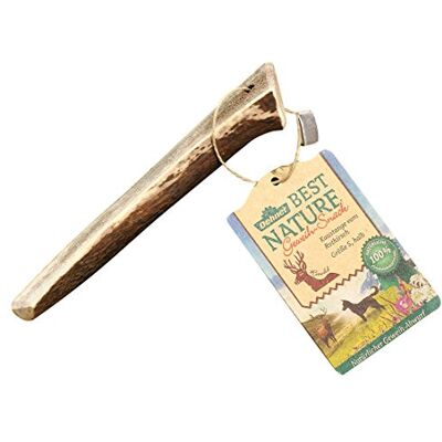 Dehner Best Nature Friandises pour chien, friandises de qualité supérieure à faible odeur / 100% narâtre, collation à mâcher pour chien, demi-bois de cerf rouge, taille S Dehner Best Nature Friandises pour chien, friandises de qualité supérieure à faible odeur / 100% narâtre, collation à mâcher pour chien, demi-bois de cerf rouge, taille S